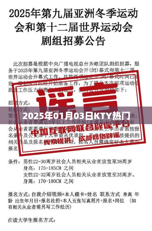 KTY热门来袭，2025年1月3日新动态