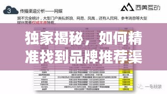 独家揭秘，如何精准找到品牌推荐渠道——深度解析品牌寻找之道