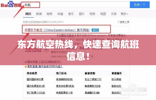 东方航空热线，快速查询航班信息！