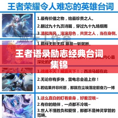 王者语录励志经典台词集锦