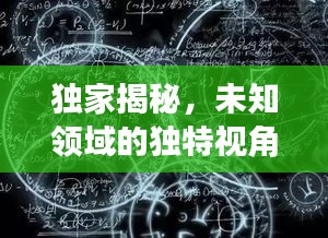 独家揭秘，未知领域的独特视角探索